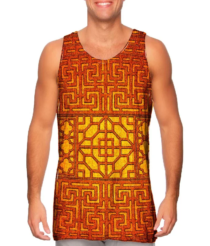 Casual Tank Top-Eastern Tapestry Orange