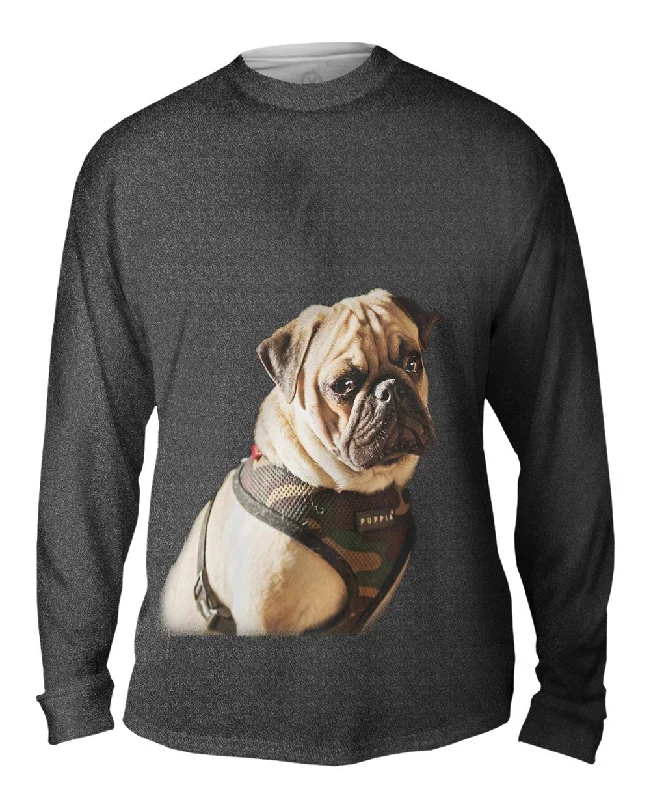 Stylish Button-Up Long Sleeve-Ready For Trouble Pug