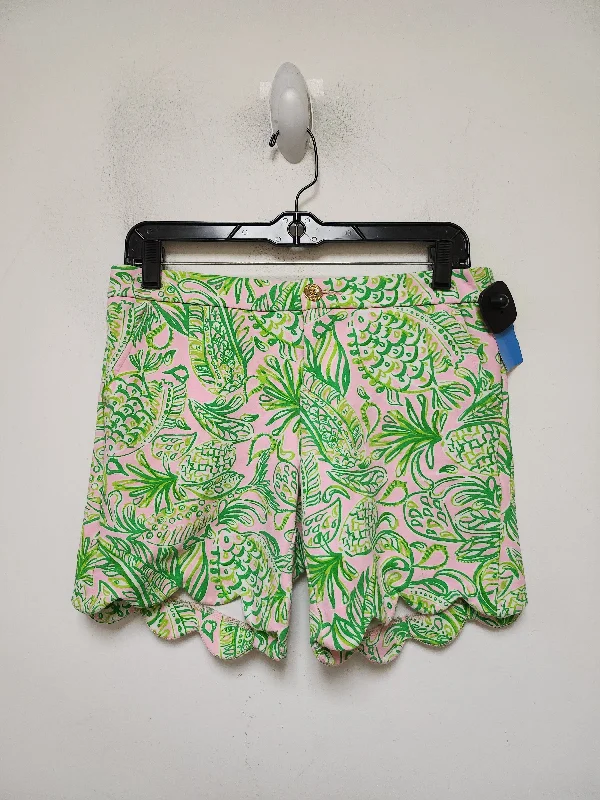 Gym Shorts-Shorts Designer By Lilly Pulitzer In Green & Pink, Size: 2