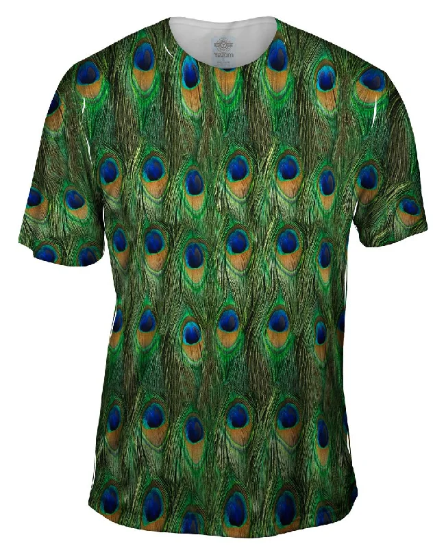 Casual Crew T-Shirt-Peacock Feathers