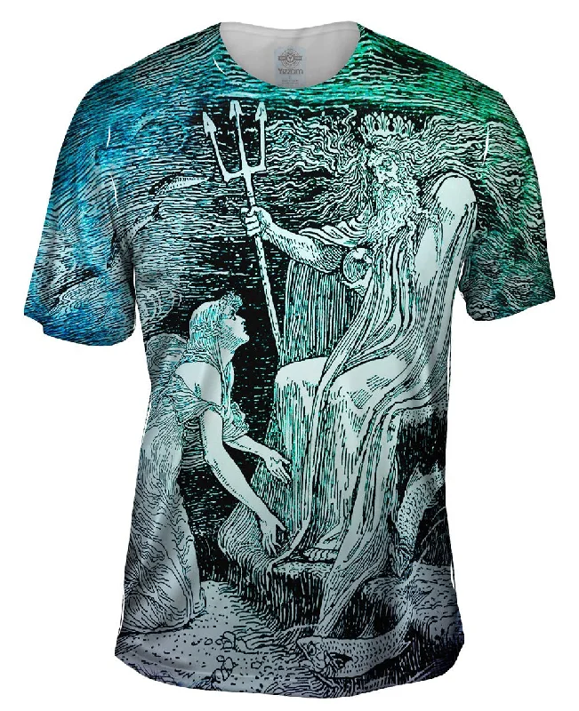 Sportswear T-Shirt-Walter Crane - "Mermaid Kneeling To Poseidon"