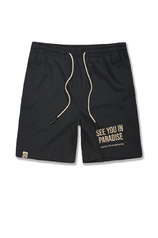 Tight Fit Shorts-Retro - Bay Area Shorts (Black)