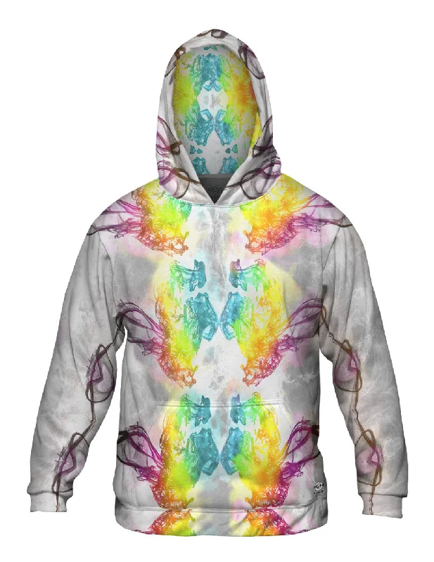 Custom Hoodie-Ink Splash Purple Rainbow