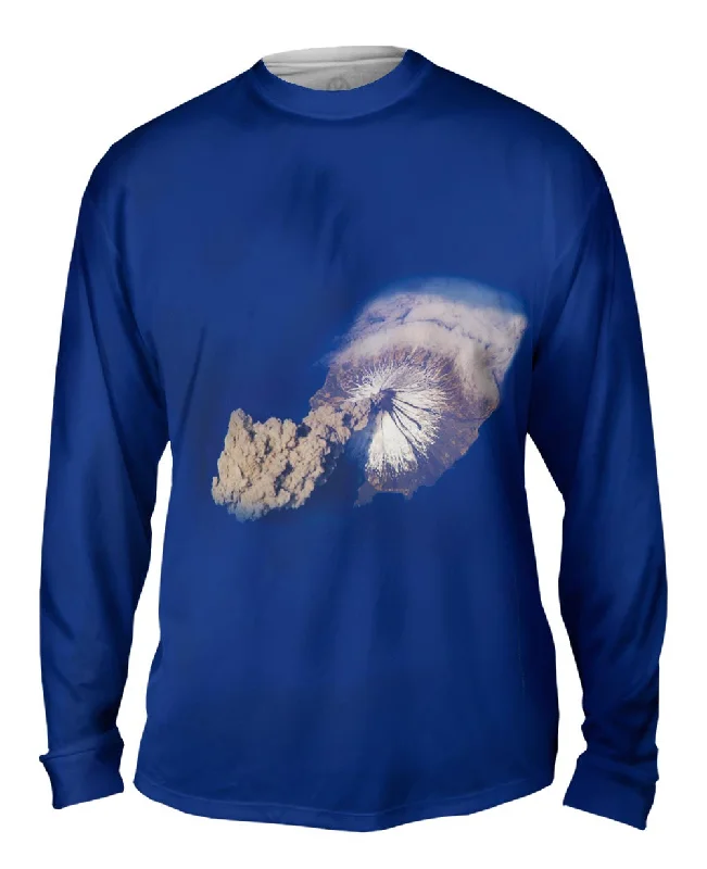 Athletic Fit Long Sleeve-Space Aleutian Islands Alaska Volcano