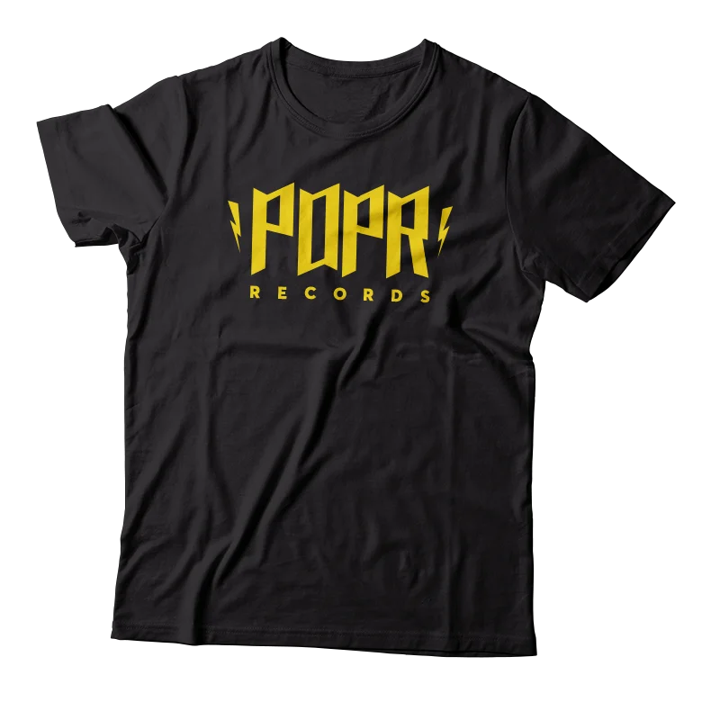 Lightweight T-Shirt-POPR Records - "Mute Logo" (Black) (T-Shirt)