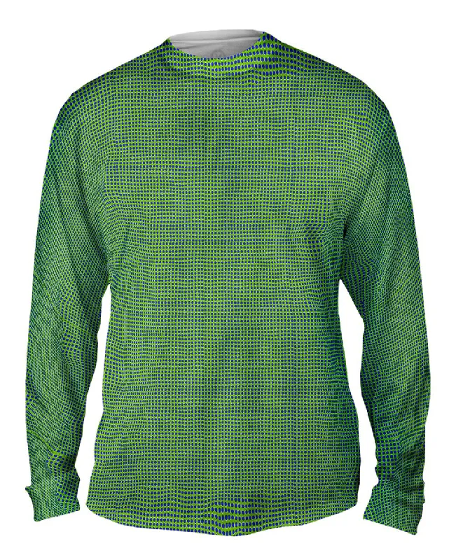 Warm Fleece Long Sleeve-Optical Illusion Dancing Dots