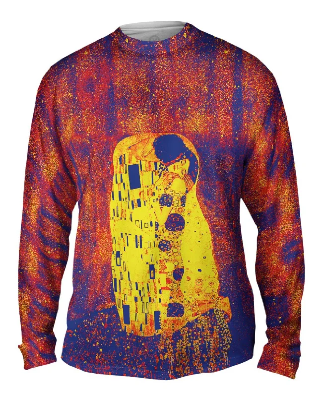 Slim Fit Long Sleeve-Pop Art Pop Art Klimt - "The Kiss Blue And Yellow" (1907)