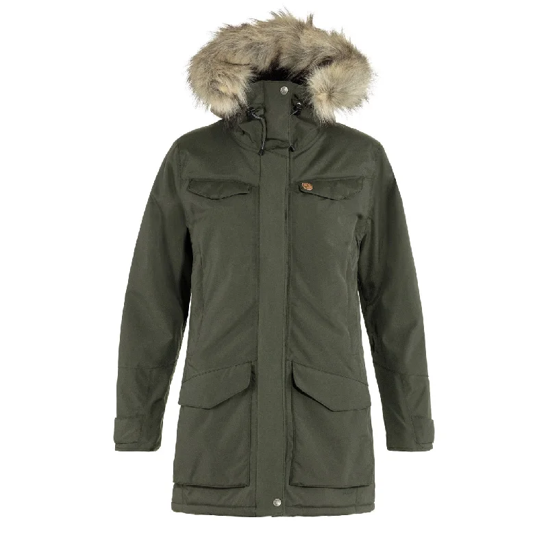 Insulated Jacket-Fjallraven Womens Nuuk Parka Deep Forest