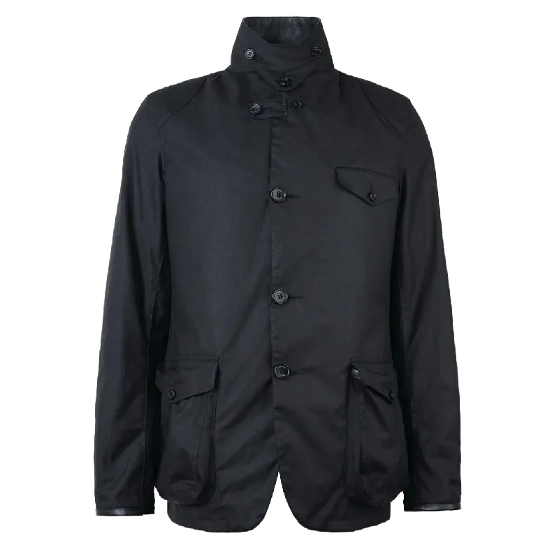 Travel-Friendly Jacket-Barbour Beacon Sports Wax Jacket Black