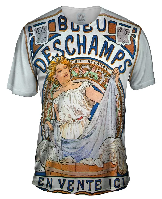 Premium T-Shirt-Alphonse Mucha - "Bleu Deschamps" En Vente Ici (1897)