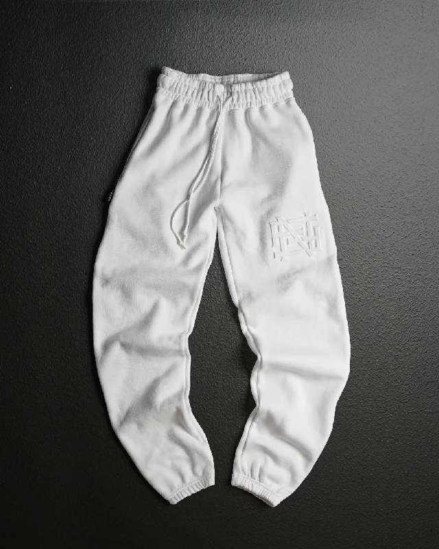 Slim Fit Jogger Pants-EMBOSSED CHAMP JOGGERS-WHITE