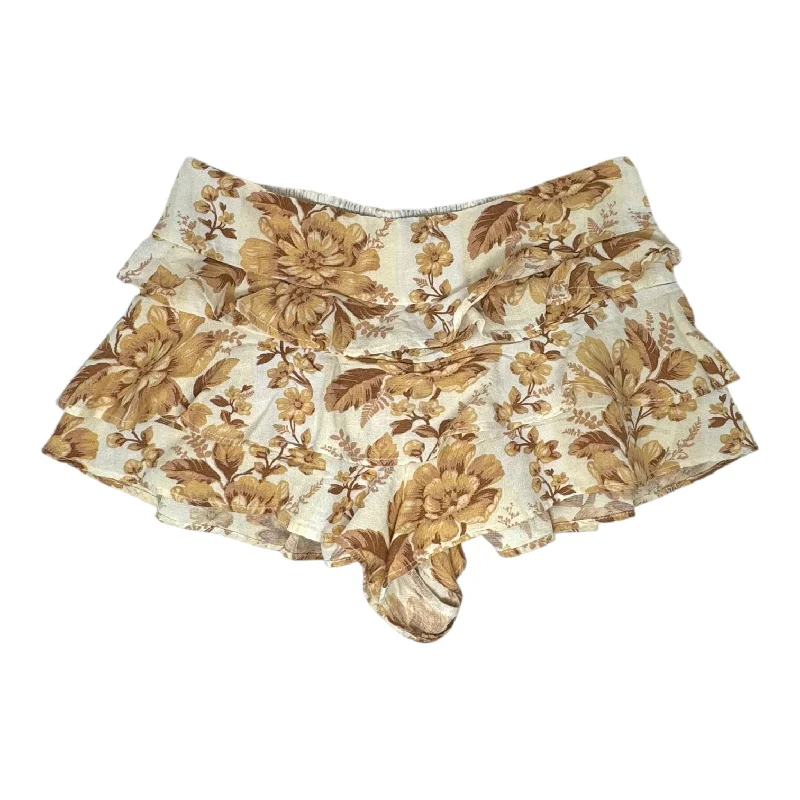 Adjustable Waist Shorts-Shorts By Free People In Floral Print, Size: S