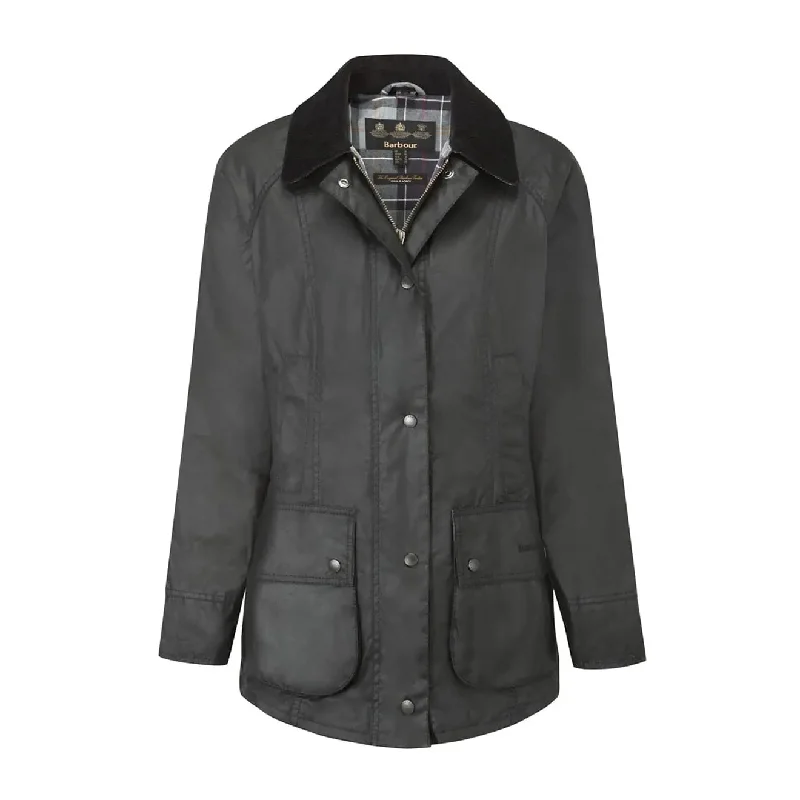 Sports Jacket-Barbour Womens Beadnell Wax Jacket Black