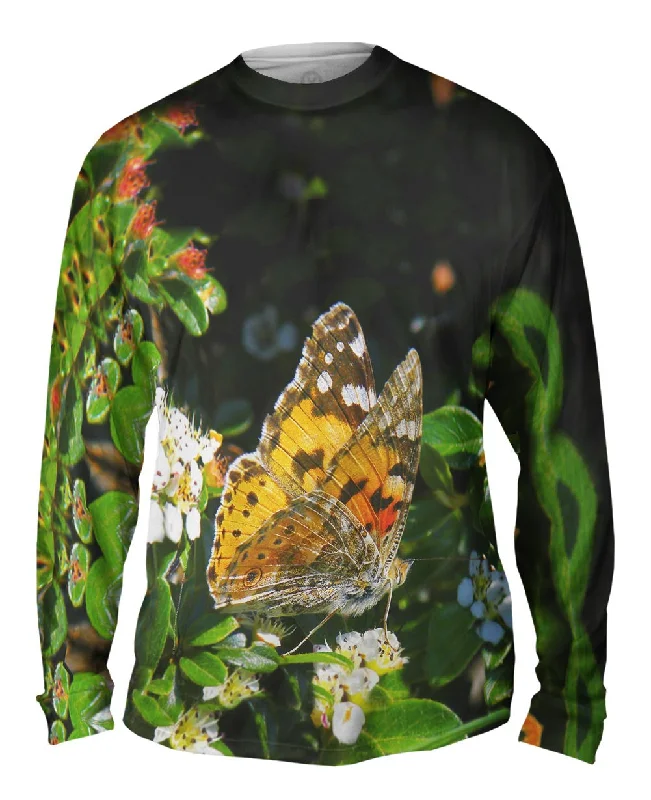 Classic V-Neck Long Sleeve-Painted Butterfly Out For A Stroll