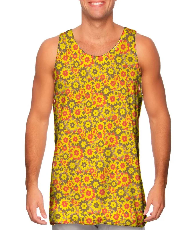 Lightweight Vest-Flower Yellow Red Brown