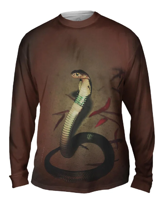 Long Sleeve Sweatshirt-Red Leaf Cobra