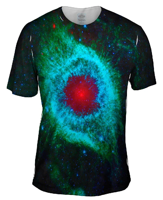 Holiday T-Shirt-Space Galaxy Helix Nebula Green