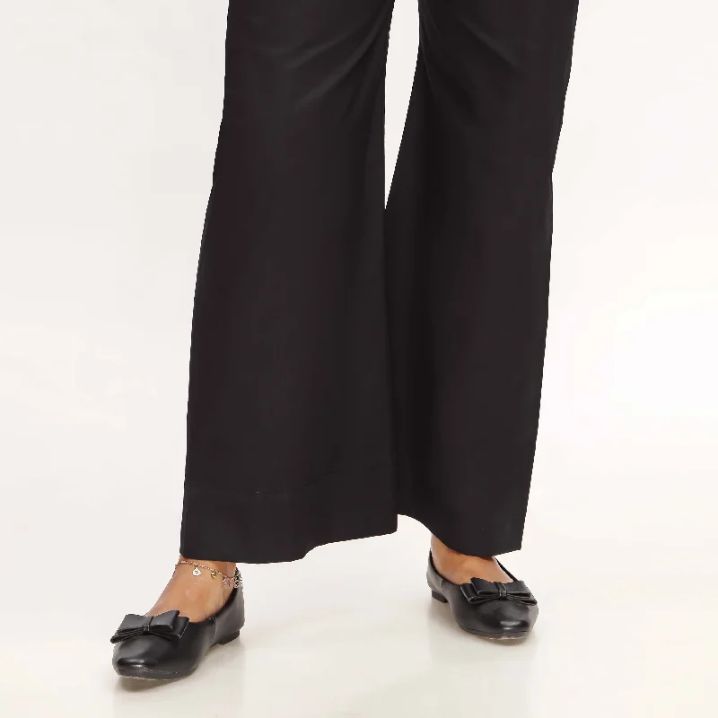 Professional Pants-Black Striaght Fit Cambric Plain Trouser PS4596