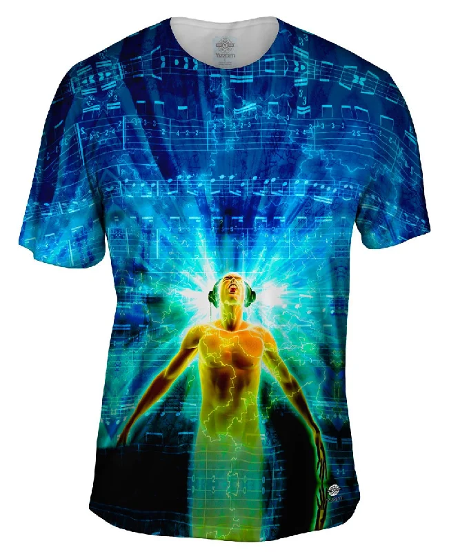 Soft Cotton T-Shirt-Edm Lost In Music Light