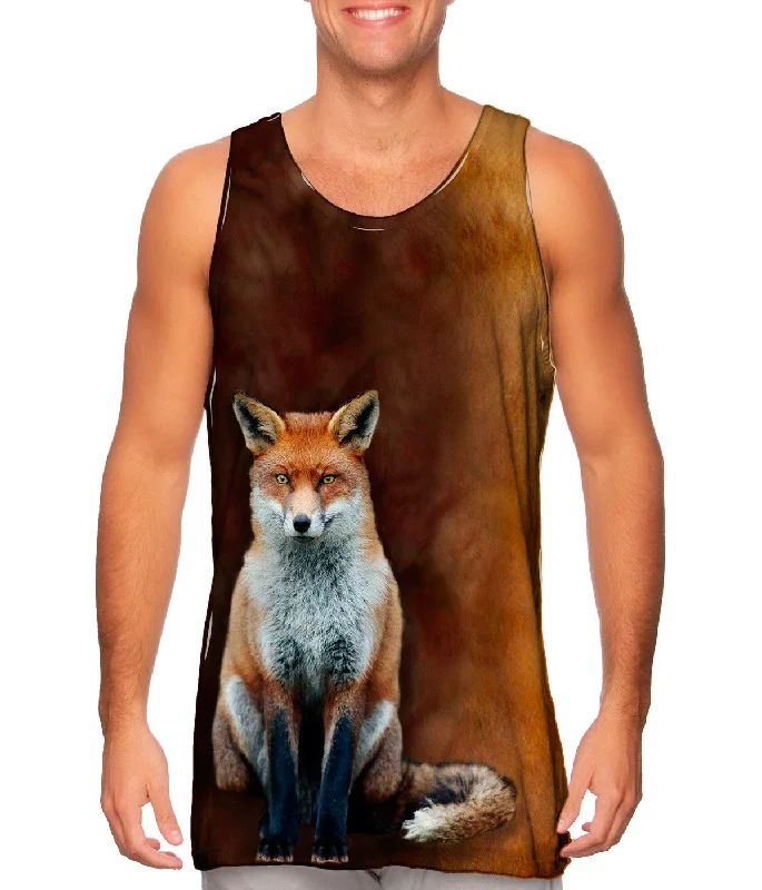 Graphic Tank Top-Fox Half Skin