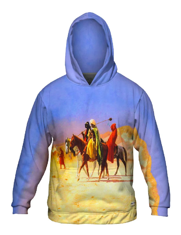 Cotton Hoodie-Jean Leon Gerome  - "Arabs Crossing the Desert" (1870)