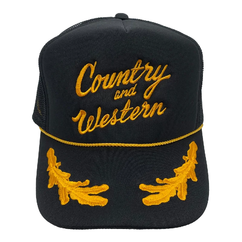 Flat Cap Hat-Country & Western Embroidered Trucker Cap