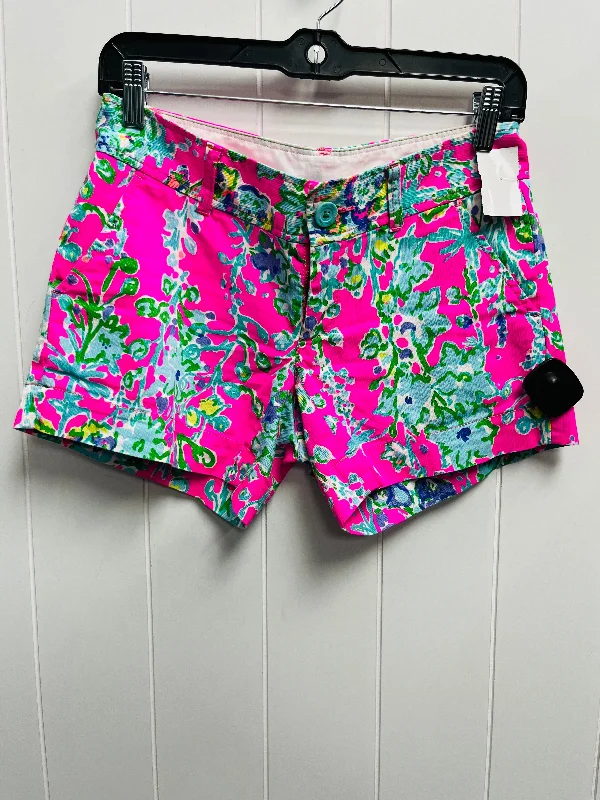 Casual Shorts-Shorts Designer By Lilly Pulitzer In Green & Pink, Size: Xxs