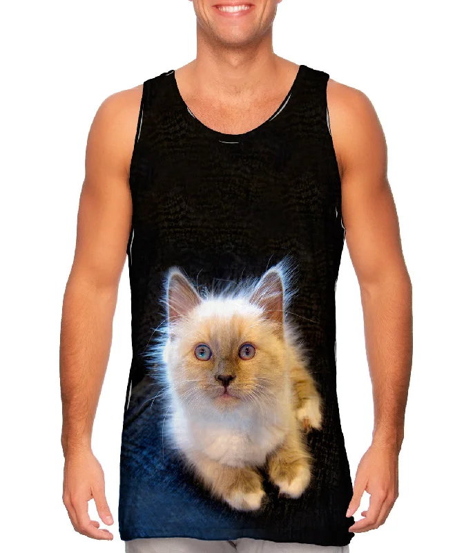 Minimalist Tank Top-Fluffy Kitty Cat Stare