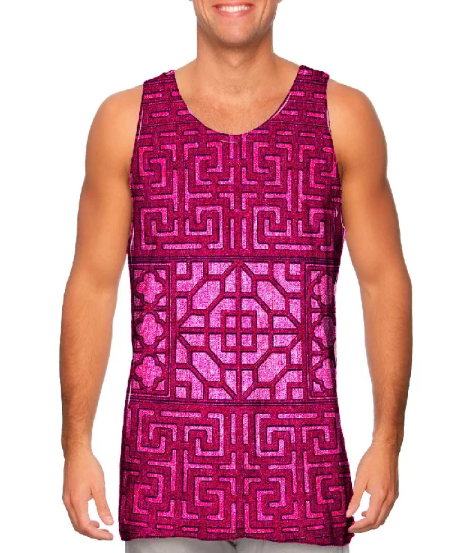 Cotton Tank Top-Eastern Tapestry Pink