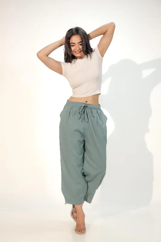 Comfortable Chino Pants-Teal Green Women's Regular-Fit Trousers