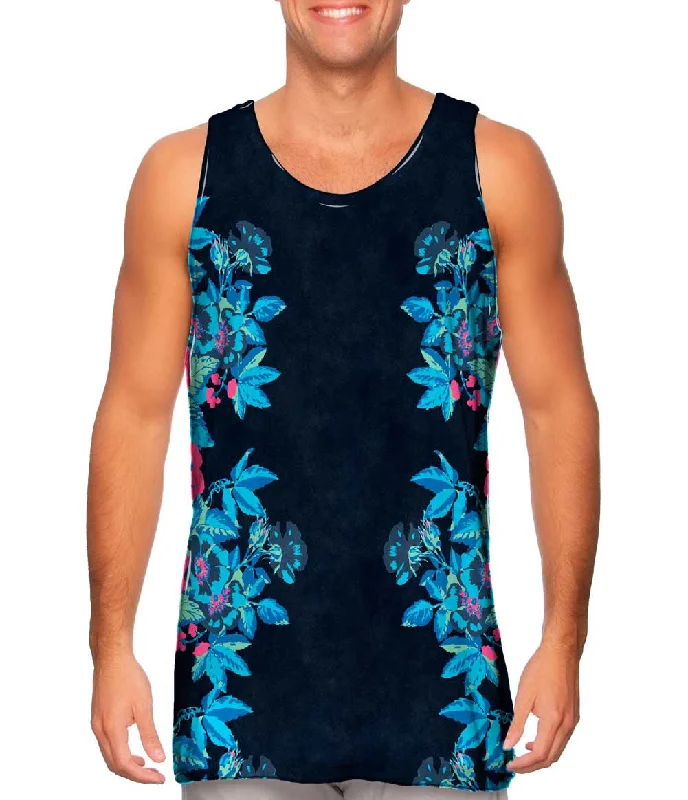 Soft Stretch Tank-Floral Print Navy