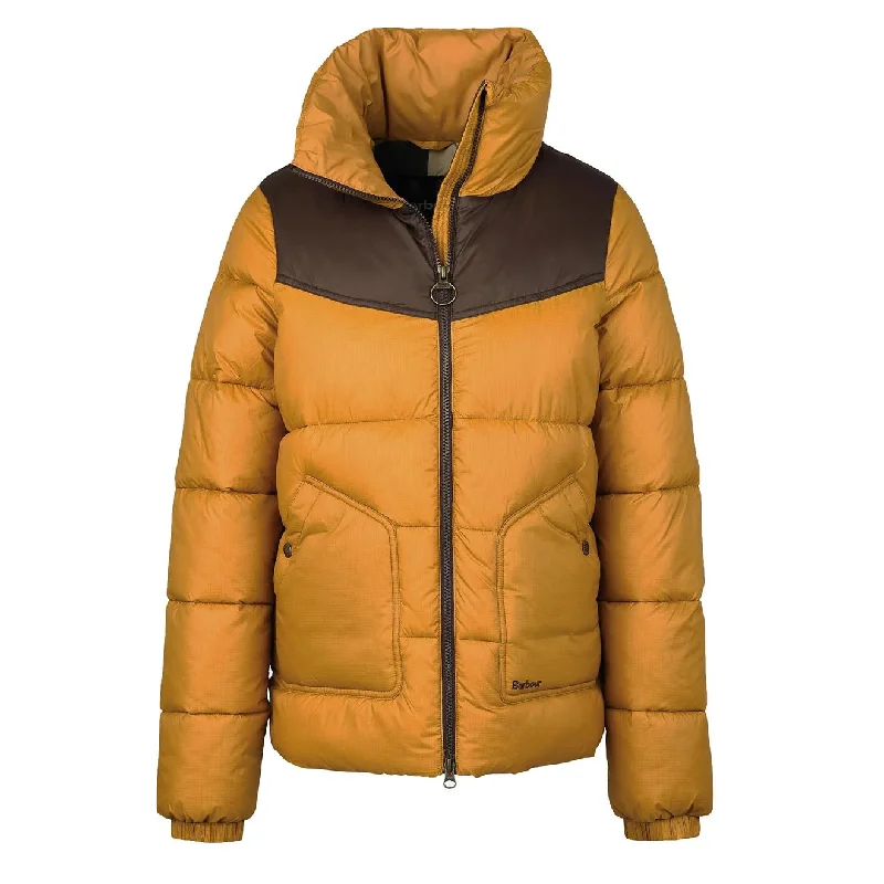 Cold Weather Jacket-Barbour Womens Belford Quilted Jacket Dijon / Mahogany Ancient