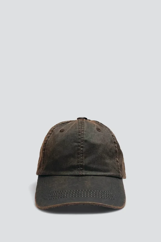 Hip Hop Hat-Brown Waxed Baseball Cap