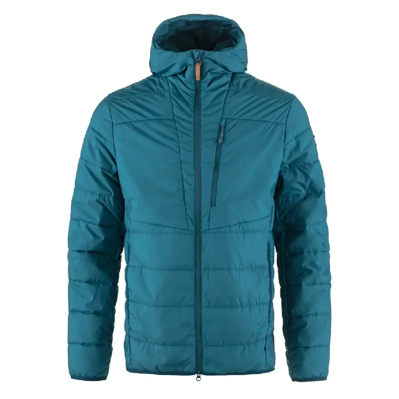 Stylish Jacket-Fjallraven Keb Padded Hoodie Deep Sea