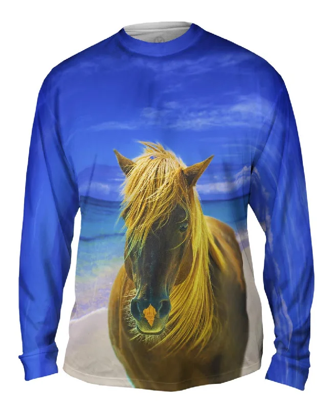 Relaxed Fitted Long Sleeve-Sand Swept Beach Horse