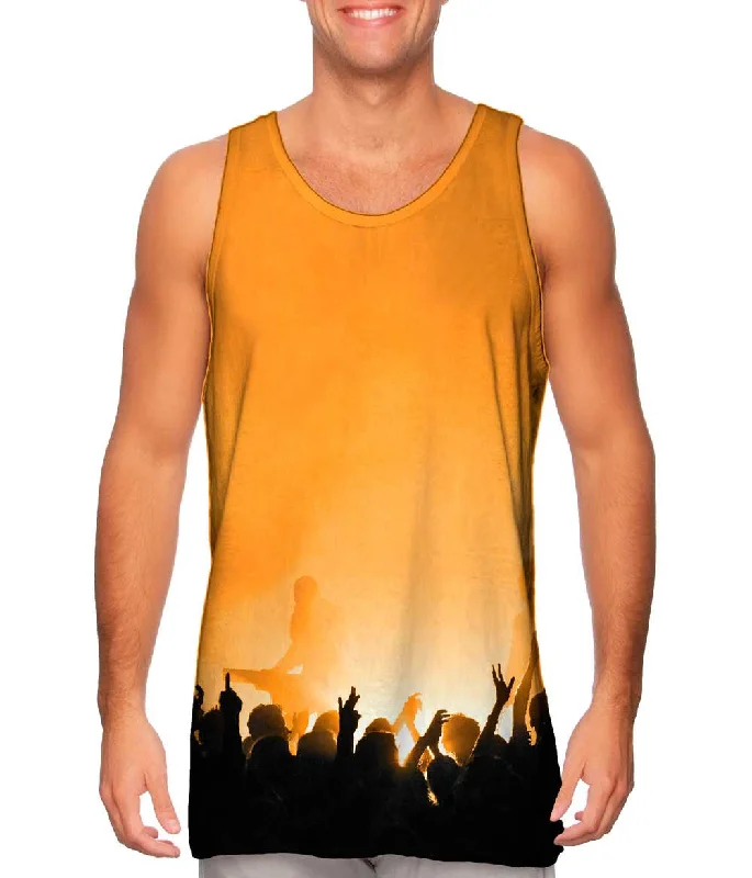 Trendy Sleeveless Top-Edm Music Makes The Crowd Orange