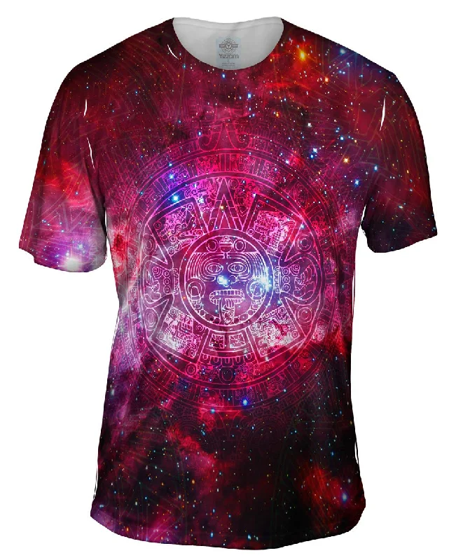 Summer T-Shirt-Pink Galaxy Aztec Cluster