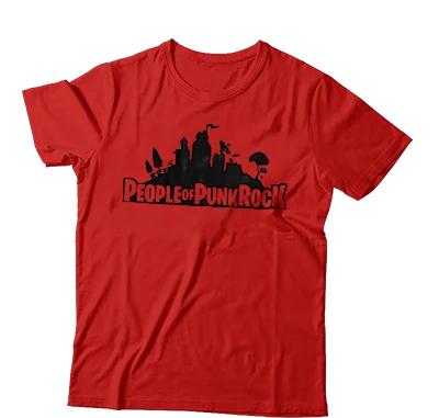 Relaxed Style T-Shirt-POPR Records - "Punknite Logo" (Red) (T-Shirt)