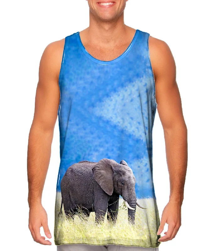 Soft Breathable Tank-Elephant In Tall Grass