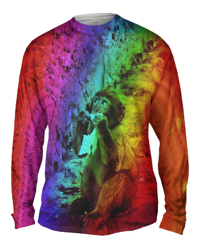 Vintage Long Sleeve-Rainbow Baby Monkey