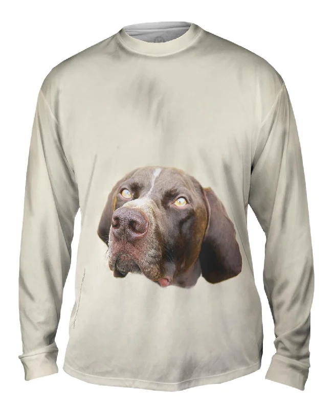 Long Sleeve Henley-Pretty Eyes English Pointer