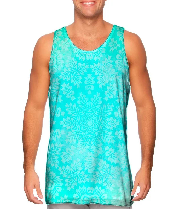 Active Tank Top-Floral Goddess Green Turquoise