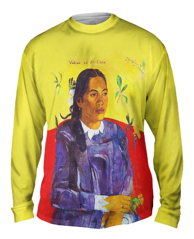 Custom Long Sleeve-Paul Gauguin - "La Femme a la Fleur" (1891)