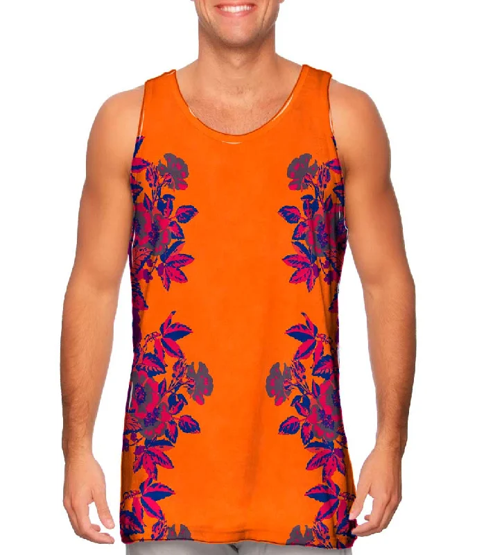 Versatile Tank Top-Floral Print Orange