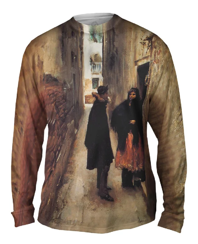 Relaxed Long Sleeve Top-Sargent -"Street in Venice" (1882)