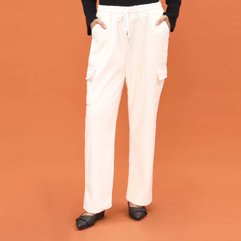 Comfortable Chino Pants-White Western Pant PL4035