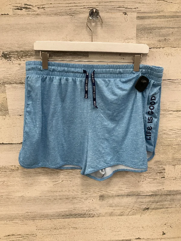 High-Waisted Shorts-Shorts By Life Is Good In Blue, Size: Xl