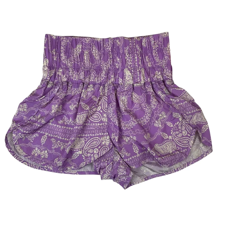 Casual High-Waisted Shorts-Shorts By Free People In Purple, Size: S