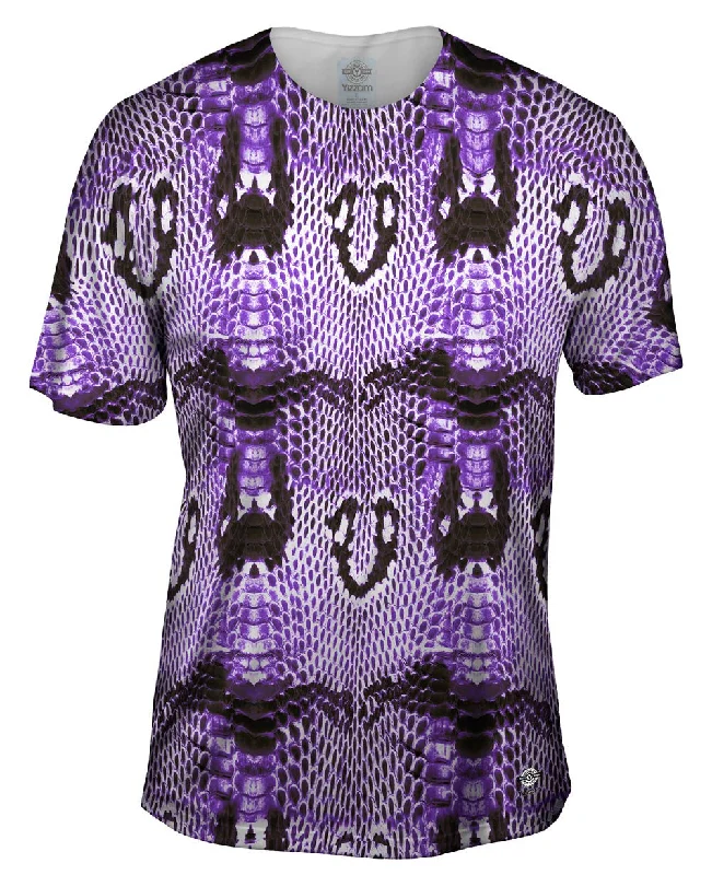 Cotton Blend T-Shirt-Purple Cobra Snake Skin