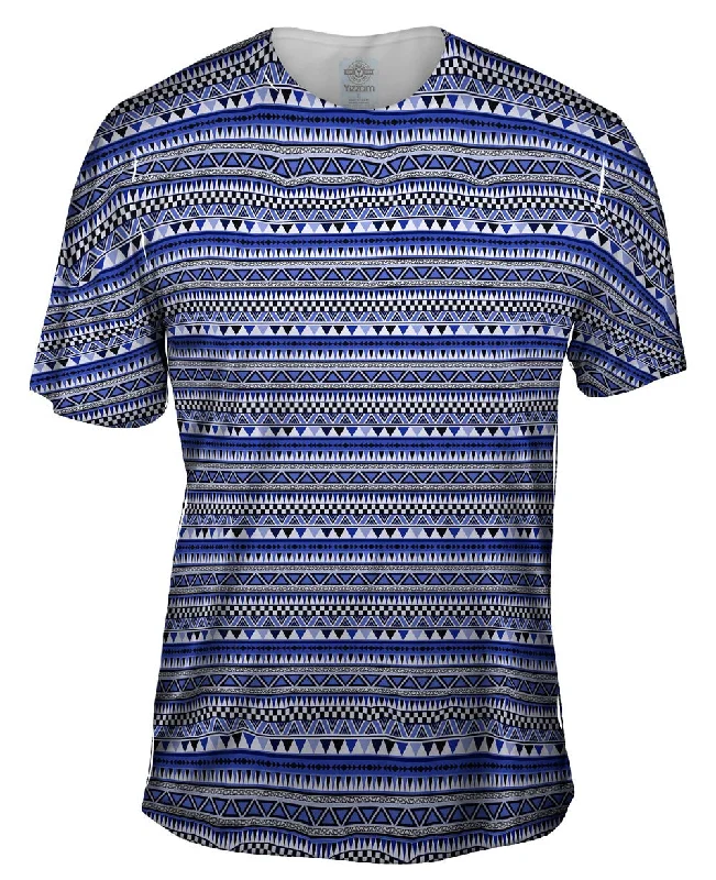 Fashionable T-Shirt-Tribal Blue Aztec Warrior